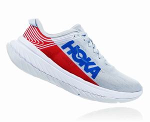 Hoka One One Men's Carbon X Walking Shoes White/Blue Canada Sale [HVQEA-1237]